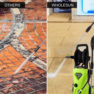 Comparison of driveways cleaned with WHOLESUN vs. others.